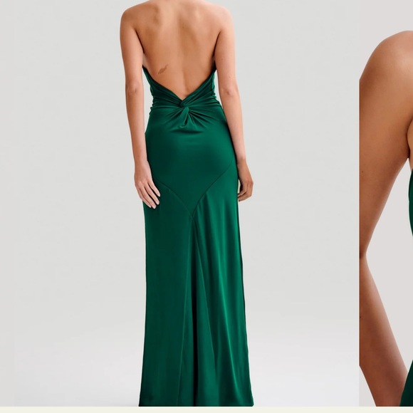 NWT MESHKI Elyna
Slinky Halter Maxi Dress - Forest Green - Picture 9 of 9